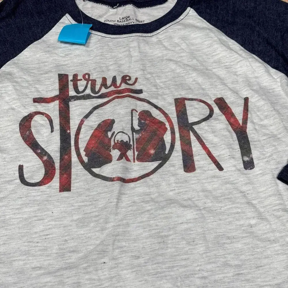 True Story Raglan T-Shirt Youth Large NWT